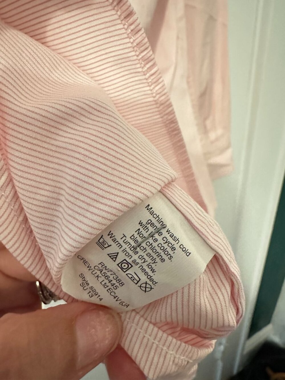 J.Crew Haberdashery Pink Pinstripe Cotton Button Down Shirt Small - Picture 3 of 8